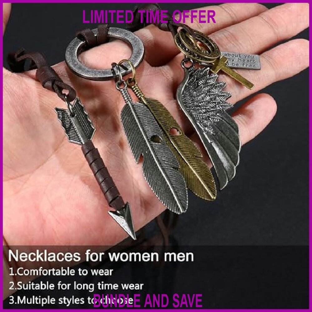 Leather Statement Necklace Set With Adjustable Le… - image 8